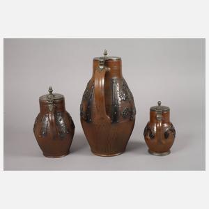 Drei Muskau-Triebeler Birnkannen