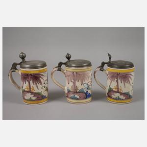 Drei Hannoversch Mündener Walzenkrüge