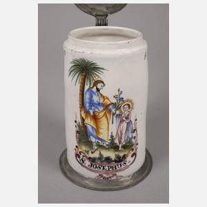 Seltener Kölner Fayencewalzenkrug S. Josephus