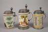 Drei Fayencewalzenkrüge