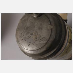 Drei Fayencewalzenkrüge