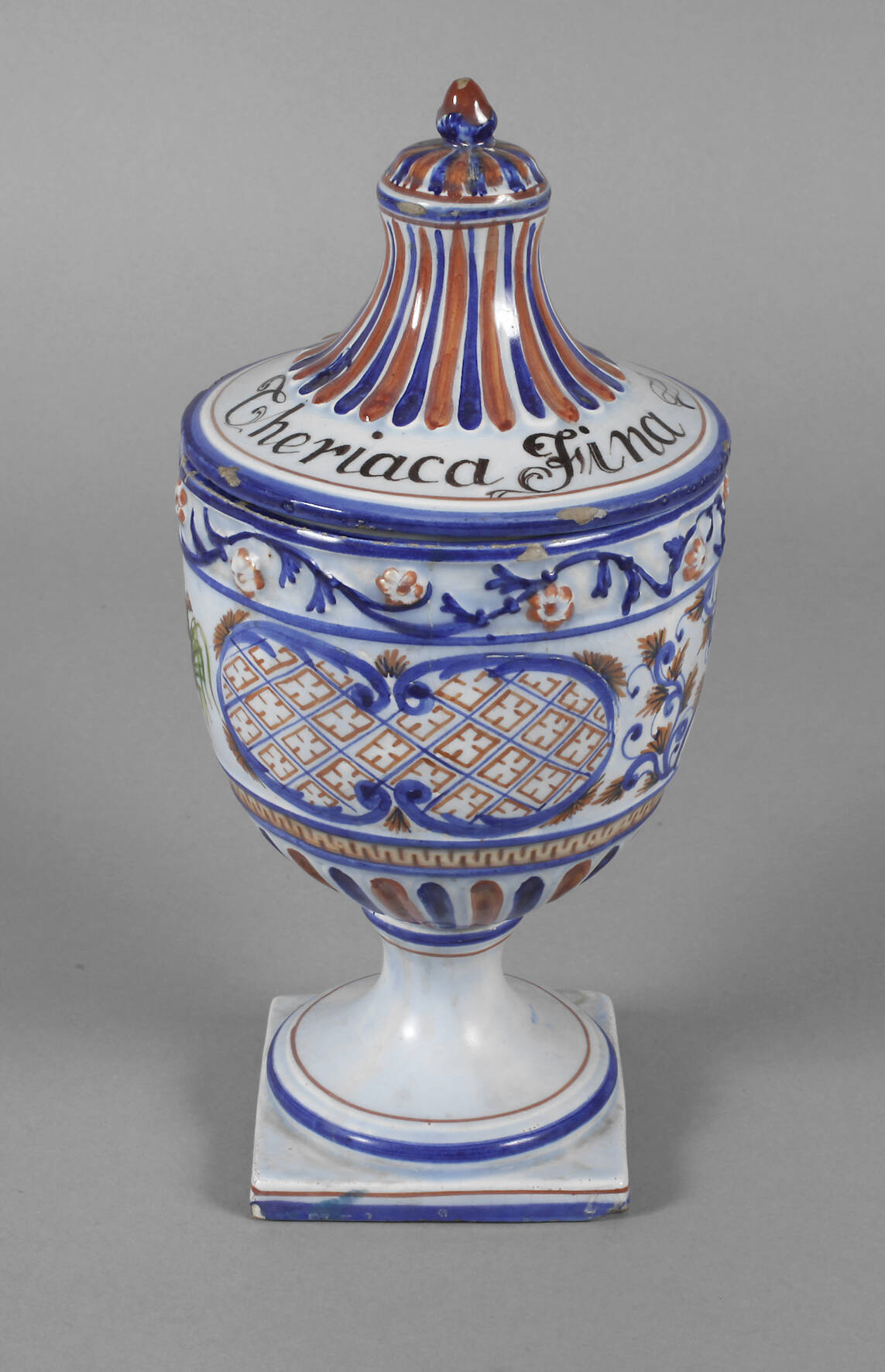 Majolika-Apothekergefäß für Theriaka