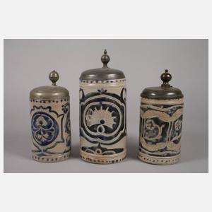 Drei Westerwälder Ritzkrüge