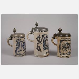 Drei Westerwälder Ritzkrüge