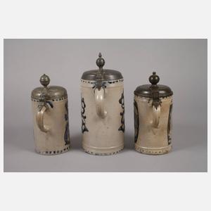 Drei Westerwälder Ritzkrüge