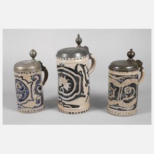 Drei Westerwälder Ritzkrüge