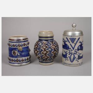 Drei Westerwälder Krüge