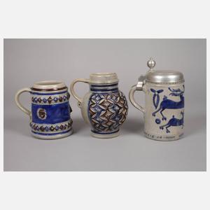 Drei Westerwälder Krüge