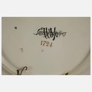 Frankreich großer Fayence-Wandteller mit Parkszene