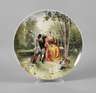 Frankreich großer Fayence-Wandteller mit Parkszene