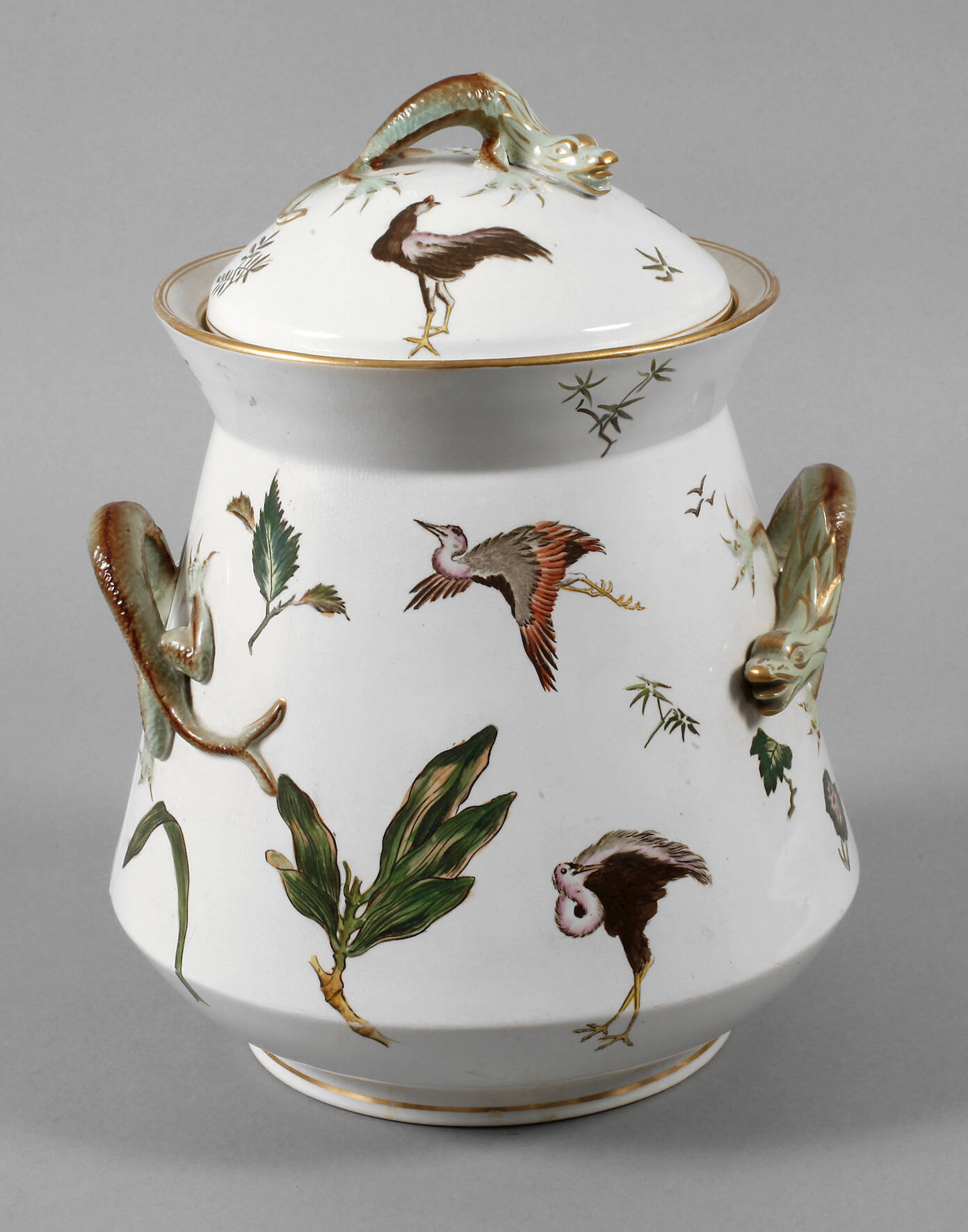 Großer Deckeltopf mit Drachenhenkeln