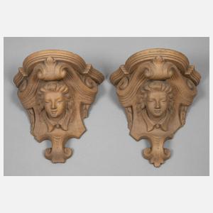 Zwei figürliche Wandappliken