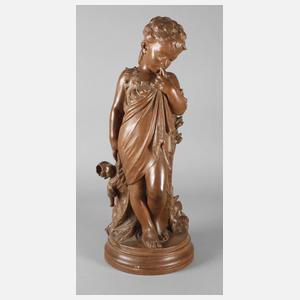 Belgien große Kinderfigur mit Puppe