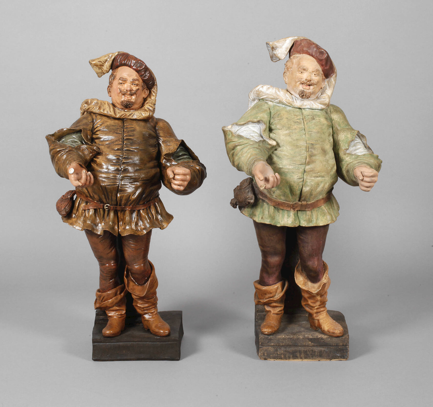 Goldscheider Wien Paar Beisteller als Sir John Falstaff