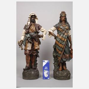 Goldscheider Paar Salonfiguren als Orientalen