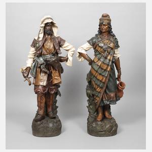 Goldscheider Paar Salonfiguren als Orientalen