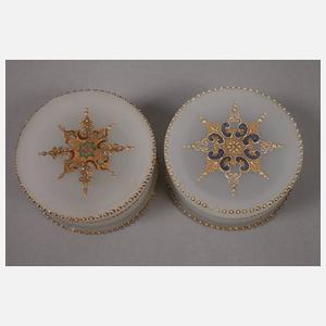 Zwei Dosen Alabasterglas