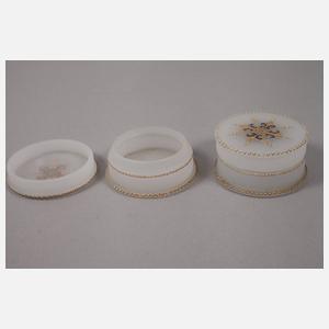 Zwei Dosen Alabasterglas