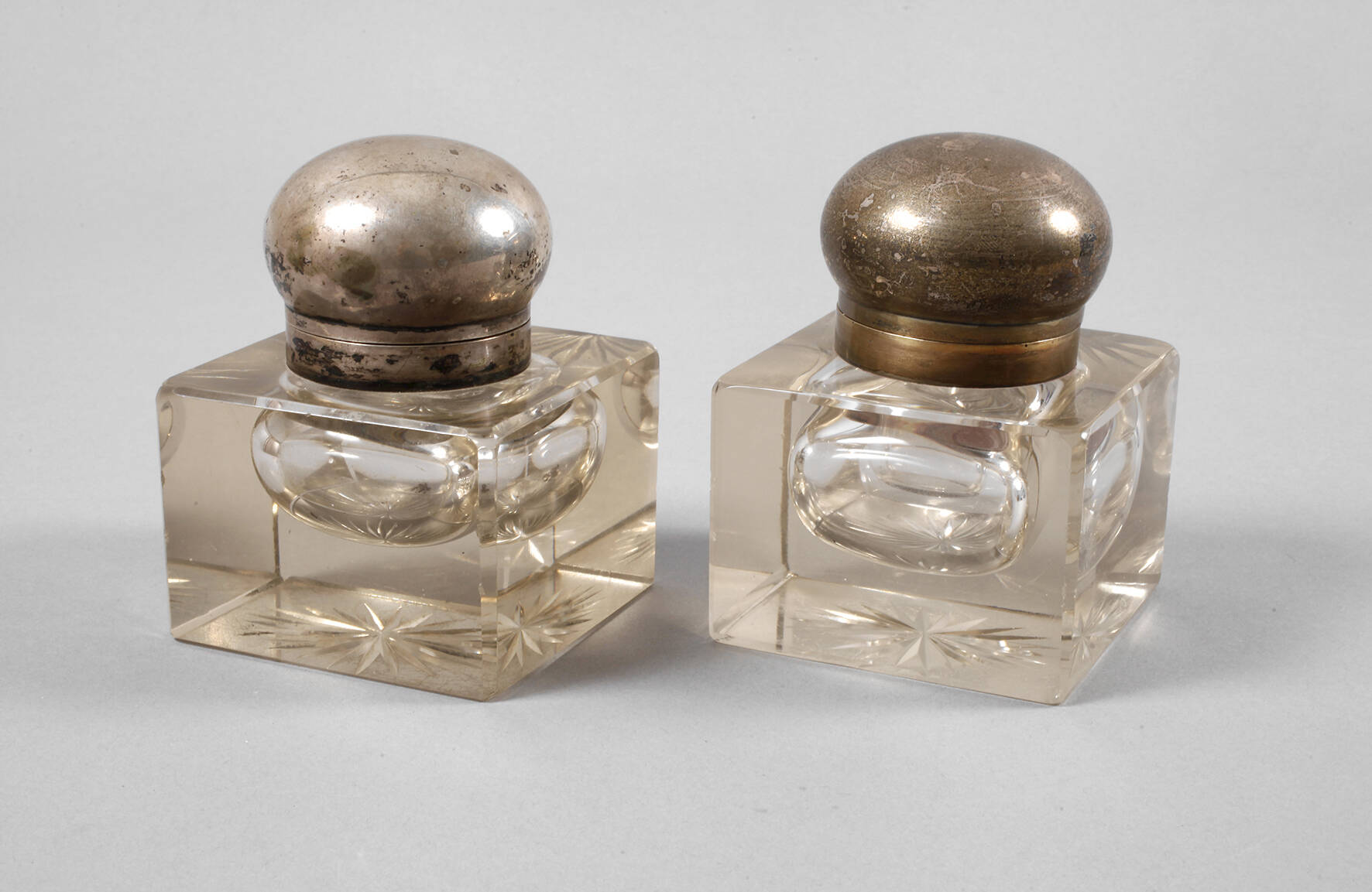 Paar Tintenfässer Silber