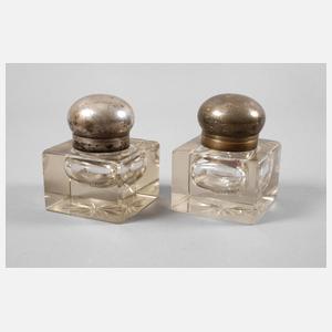 Paar Tintenfässer Silber