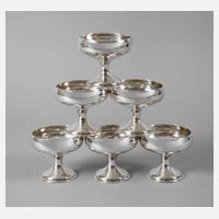 Sechs Eisschalen Silber111