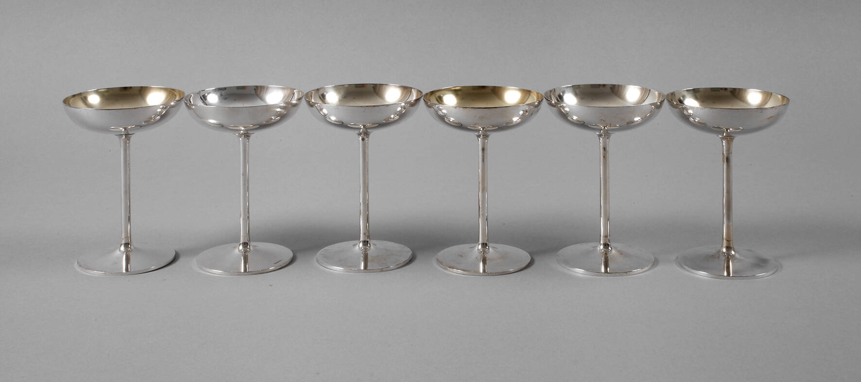 Sechs Eisschalen Silber