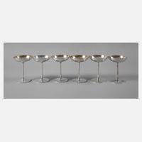 Sechs Eisschalen Silber111