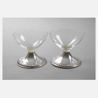 Paar Eisschalen mit Silberfuß111