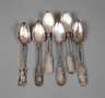 Sechs Speiselöffel Silber