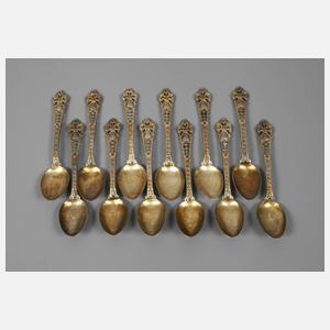 Zwölf Kaffeelöffel Silber