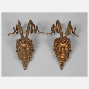 Paar antikisierende Wandappliken