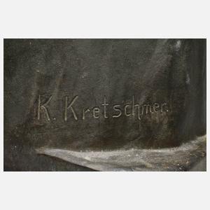 Karl Kretschmer, große Bronze Schmied