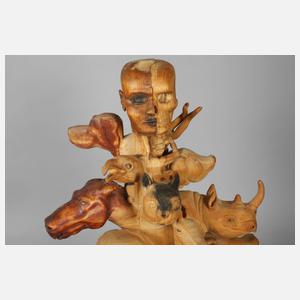 Moderne Holzskulptur