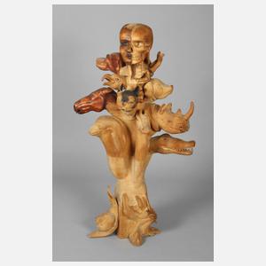 Moderne Holzskulptur