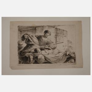 Gehasi beim Versuch, das Kind zu erwecken