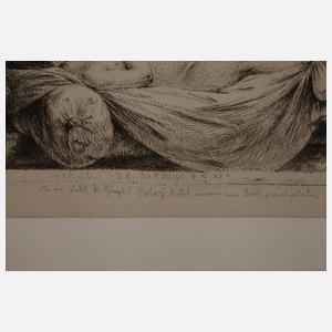 Gehasi beim Versuch, das Kind zu erwecken