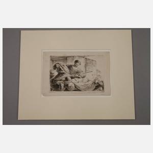 Gehasi beim Versuch, das Kind zu erwecken