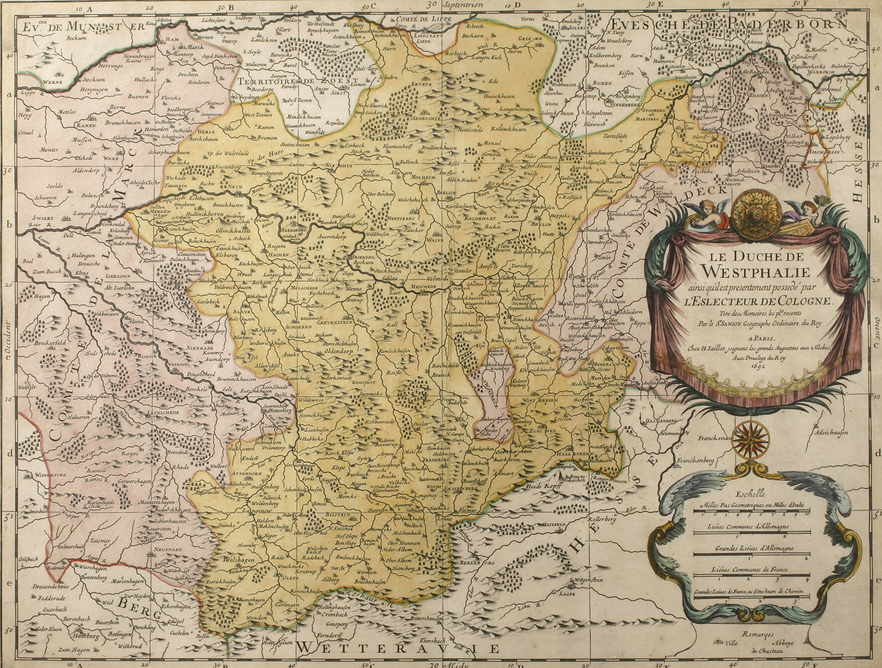 Hubert Jaillot, Kupferstichkarte Westfalen