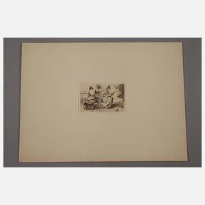 Ludwig Emil Grimm, attr., Paar Radierungen