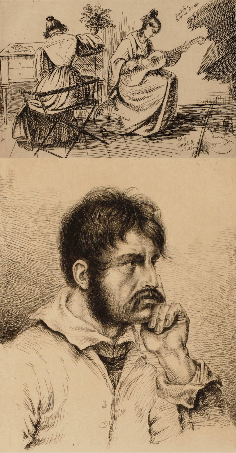 Ludwig Emil Grimm, attr., Paar Radierungen