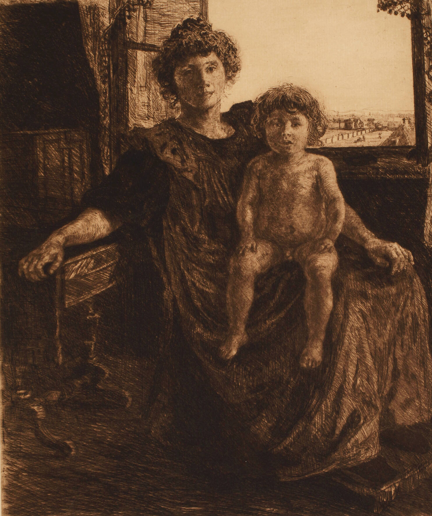 Albert Welti, "Mutter mit Kind"