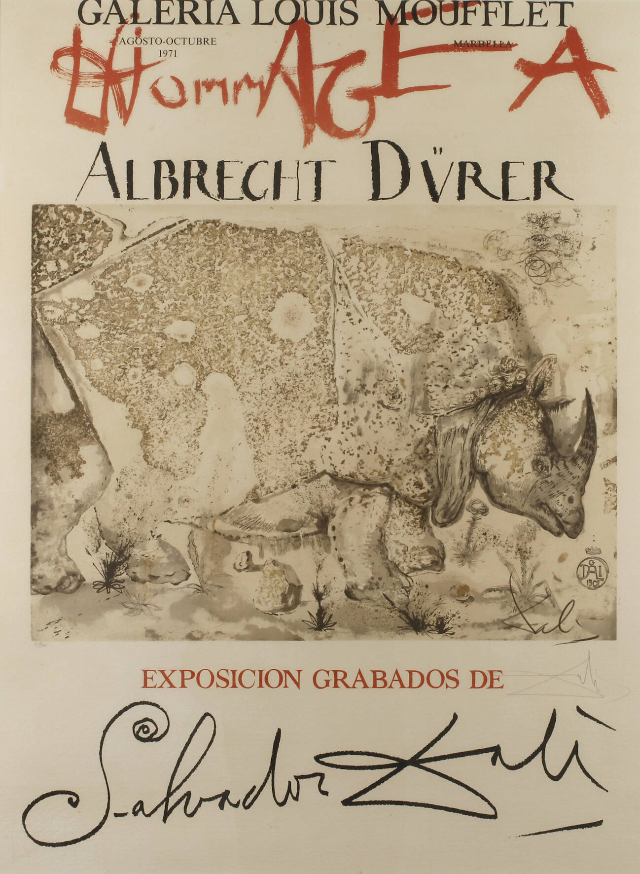 Salvador Dali, Plakat "Hommage an Albrecht Dürer"