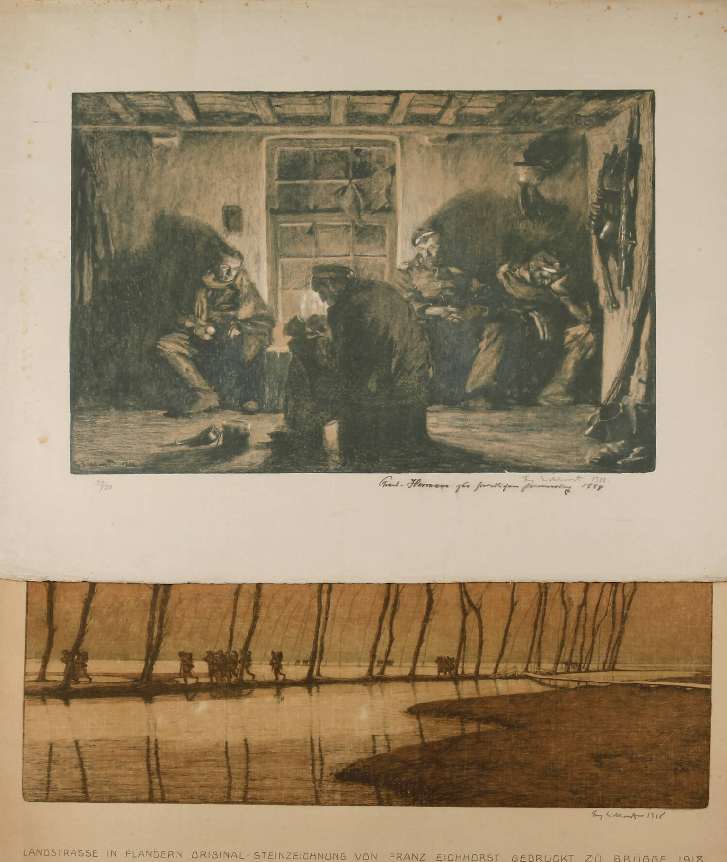 Prof. Franz Eichhorst, Zwei Farblithografien