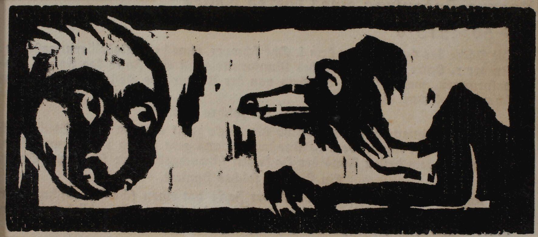 Prof. Emil Nolde, "Gnomenkopf und Fabeltier"