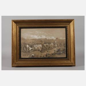 Carl von Binzer, attr., "Viehmarkt bei Orvieto"