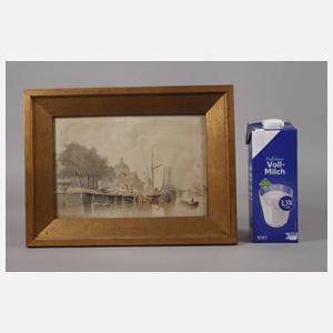 Everhadus Koster, attr., "Amsterdamer Hafen“