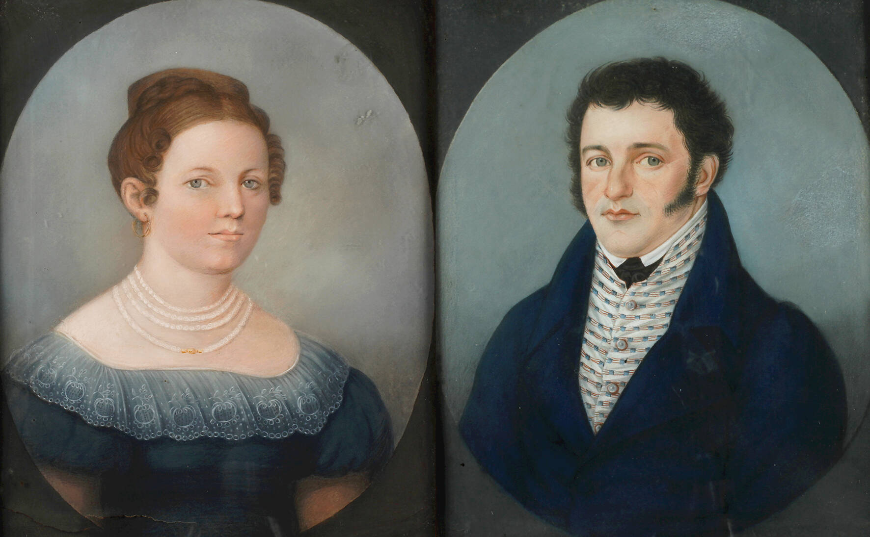 Paar Biedermeierportraits, Ehepaar Caspritz