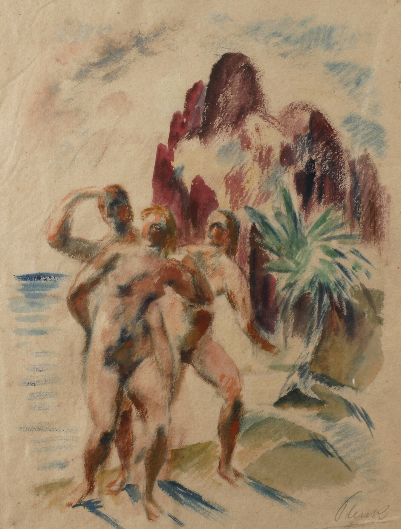 Prof. Josef Plenk, Badende am Meer