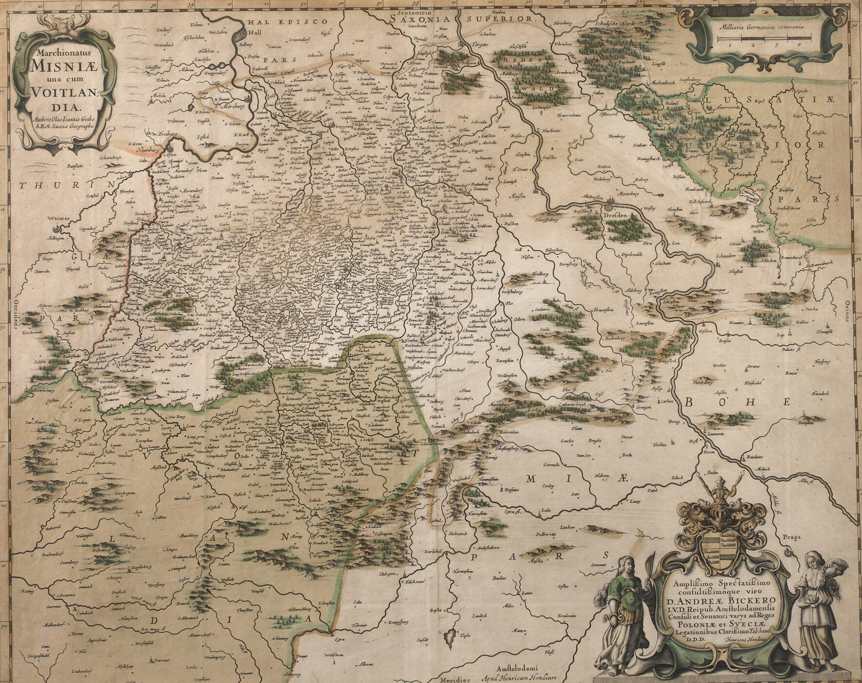 Hendrik Hondius, Karte Gebiet Meißen und Vogtland
