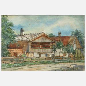 Prof. Hermann Pampel, attr., Bauernhof in Kochel